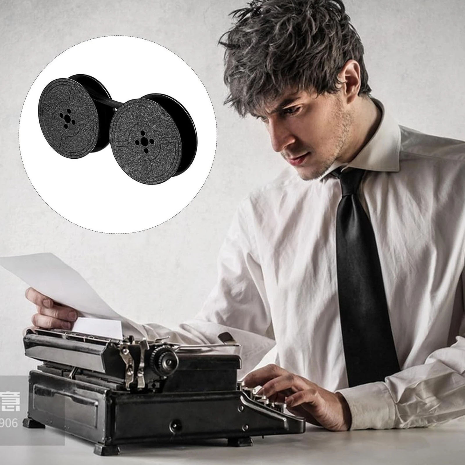 Typewriter Ribbon Roll - 2 Rolls Universal Typewriter Ribbon Black,