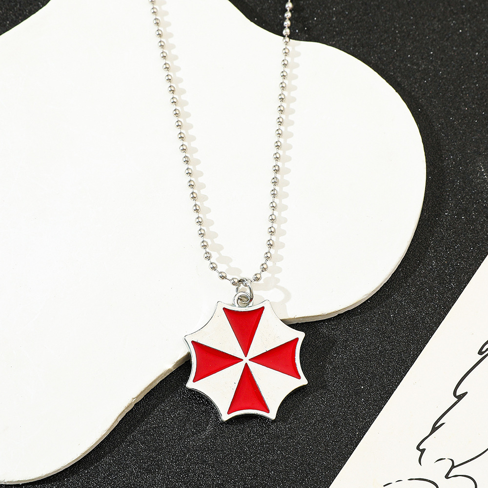 Vintage And Collectible Items - Vintage Fashion Red Umbrella Pendant Necklace