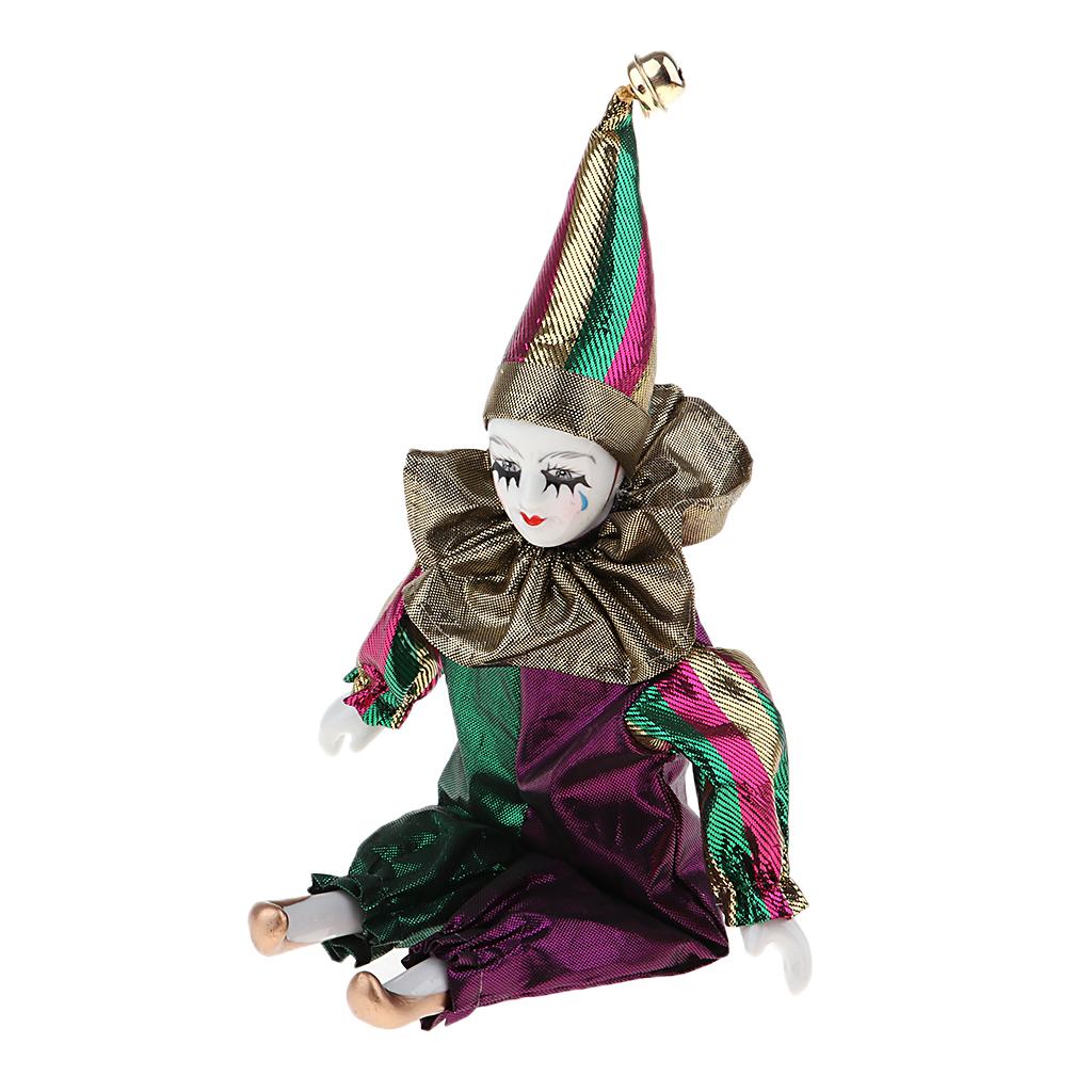 Vintage Collectible Clowns - Porcelain Clown Dolls Collectible 22cm Vintage