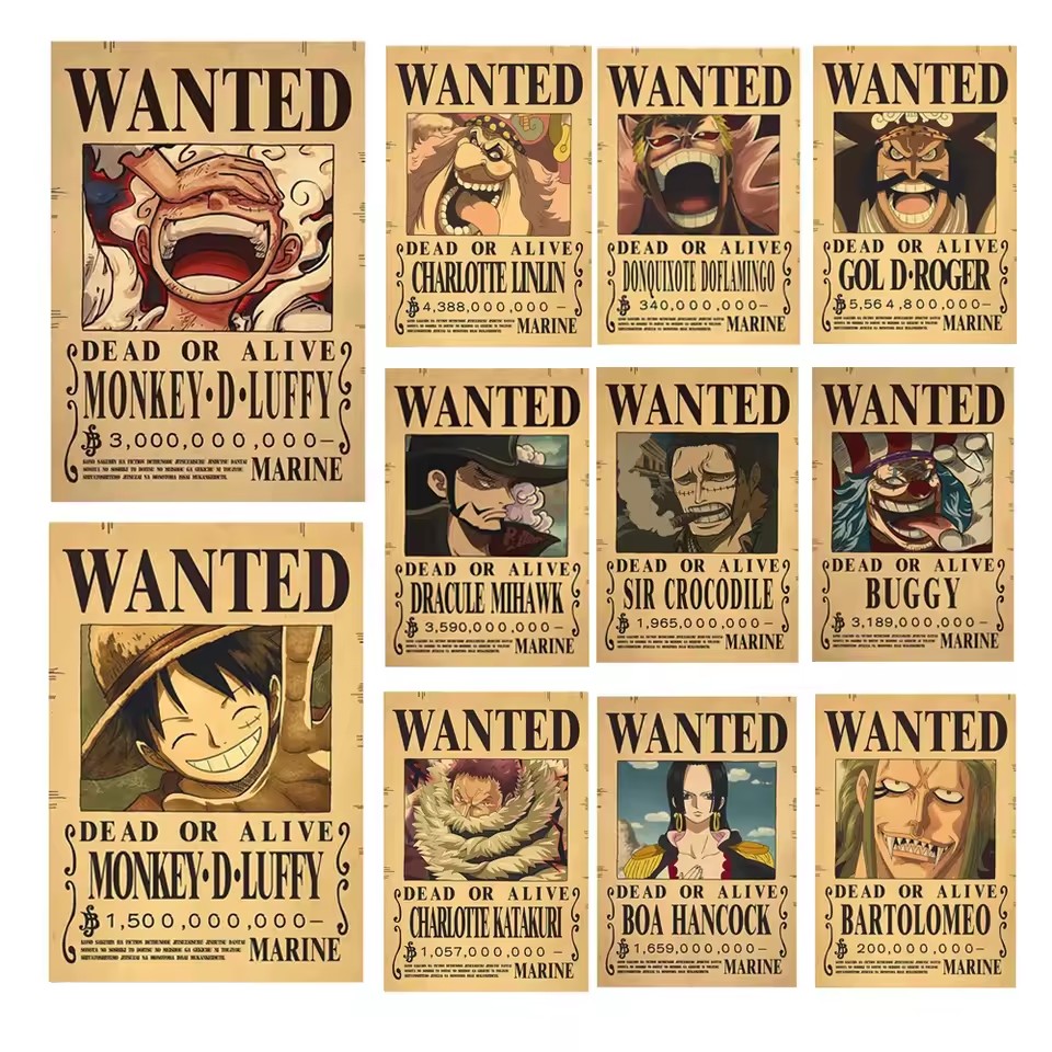 Vintage Toy Collector - Anime One Piece Bounty Wanted Posters