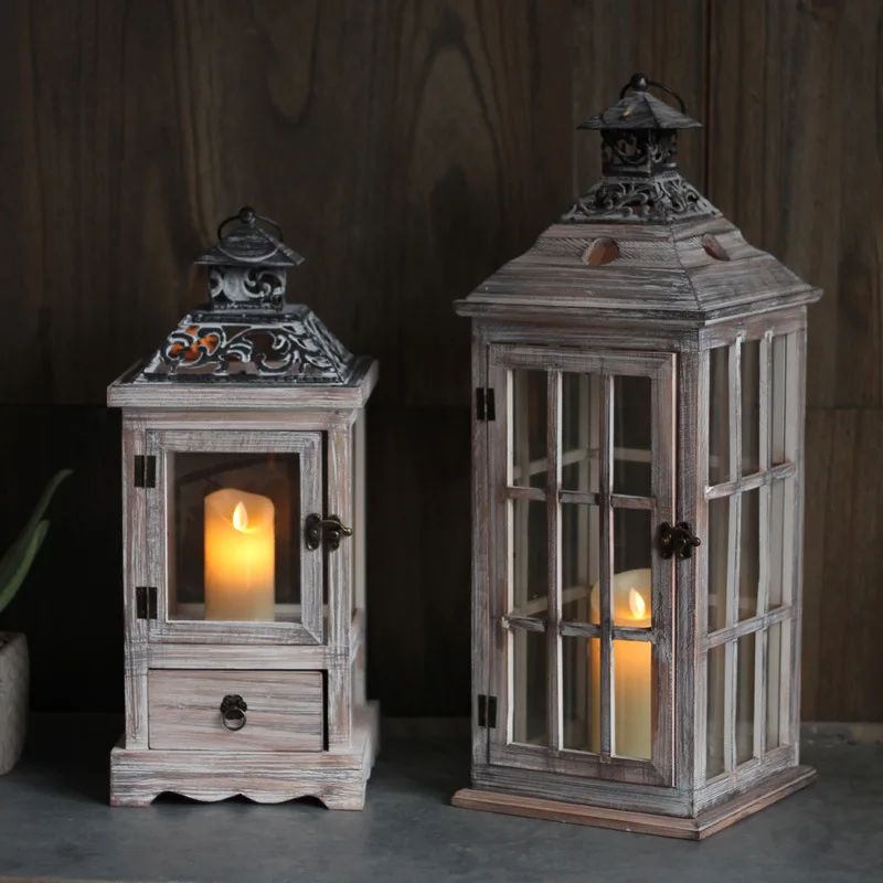 Vintage Wooden Glass Wind Lamp - Collectible Vintage Lamps 评论和价格