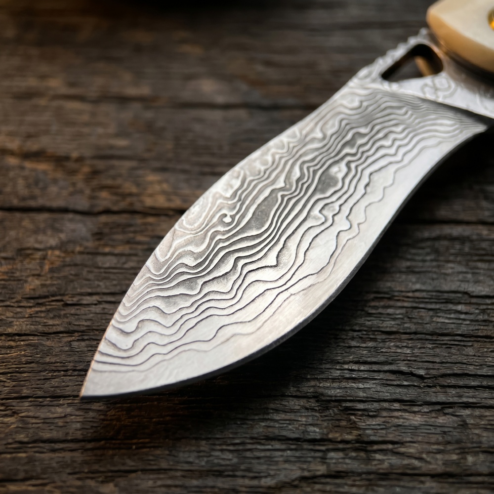 Vintage Damascu Steel Small Fo - Vintage Collectible Knives 评论和价格