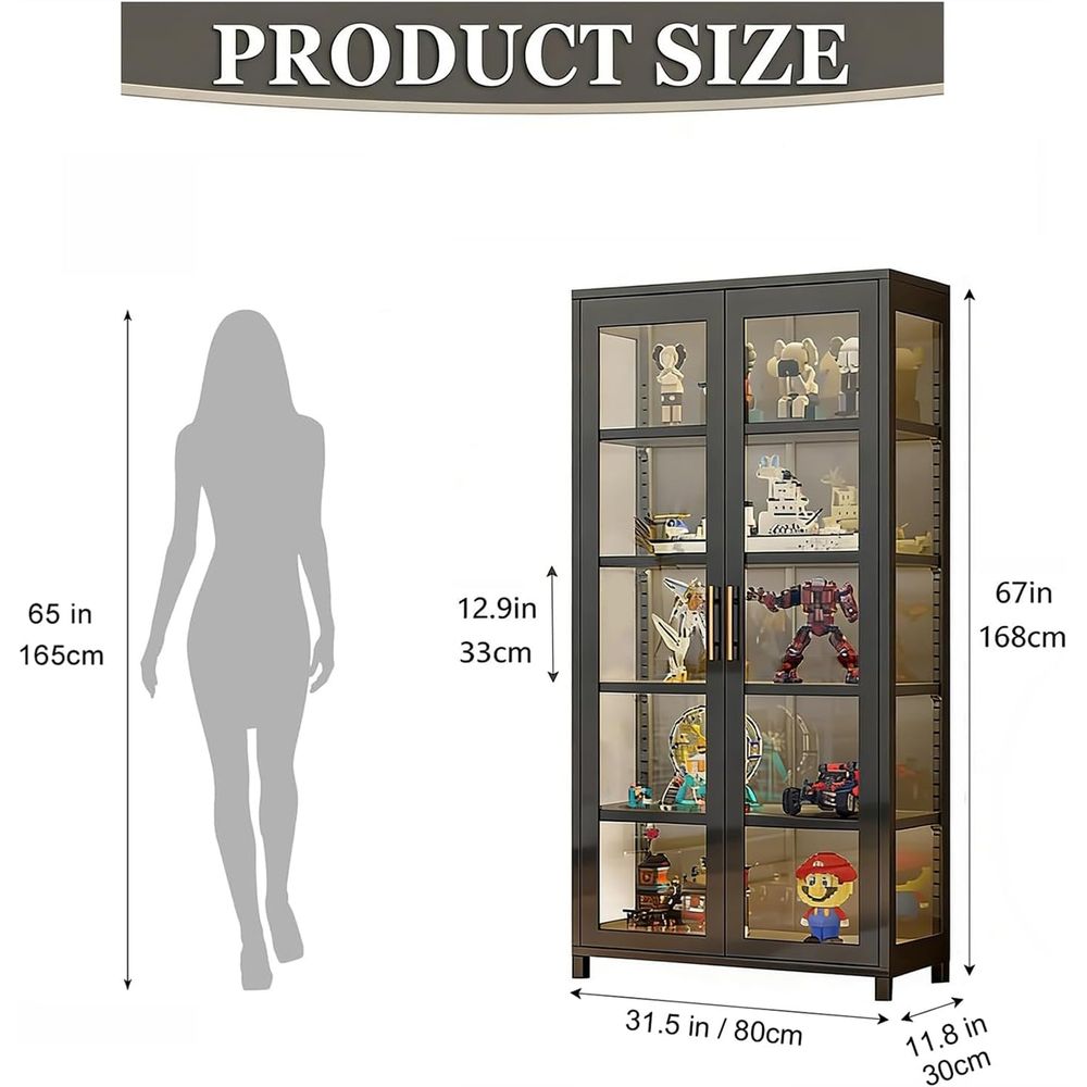 Display Cabinet with Glass Do, - Collectible & Vintage Dolls For Wedding 评论和价格