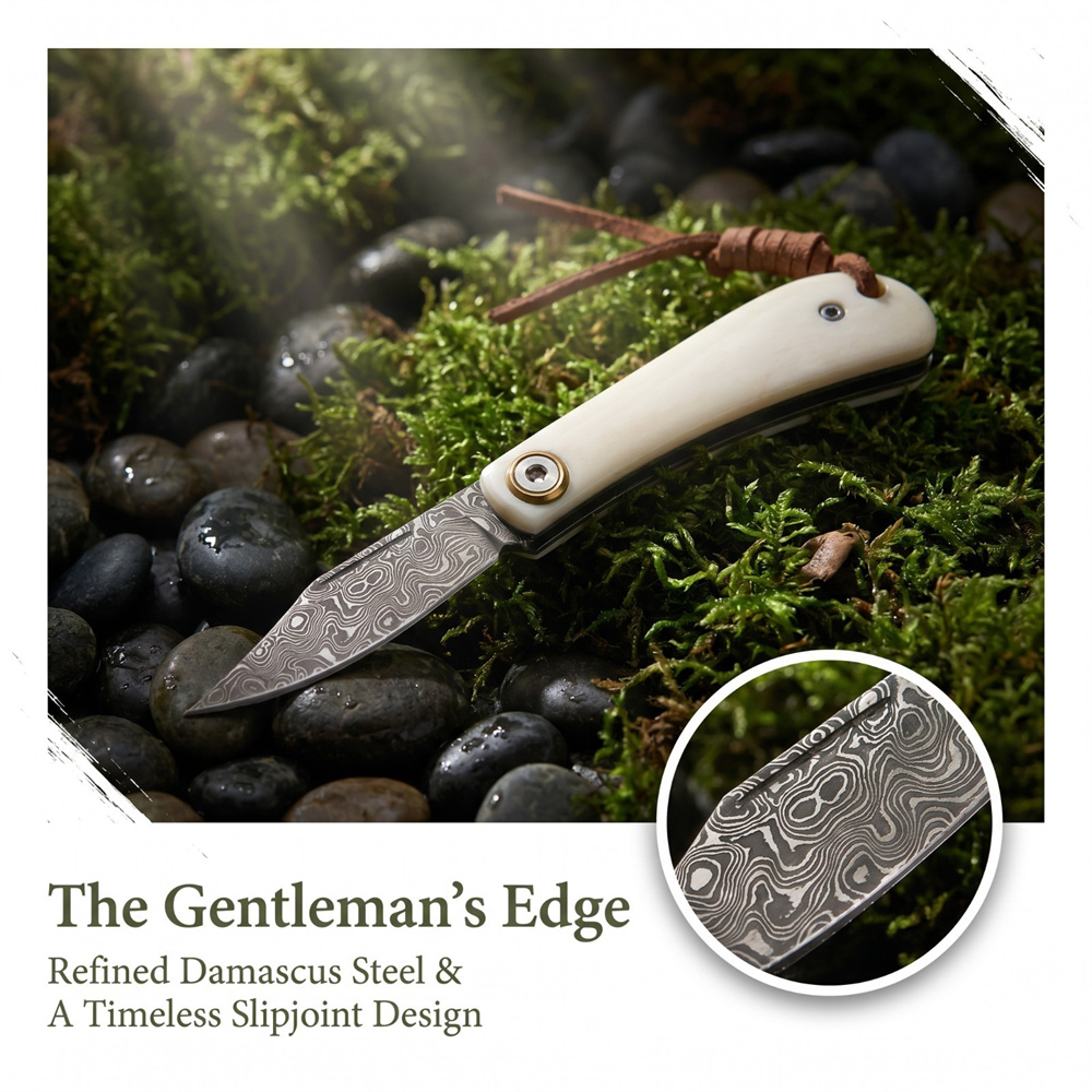 Compact Vintage EDC Damascus F - Vintage Collectible Knives 评论和价格