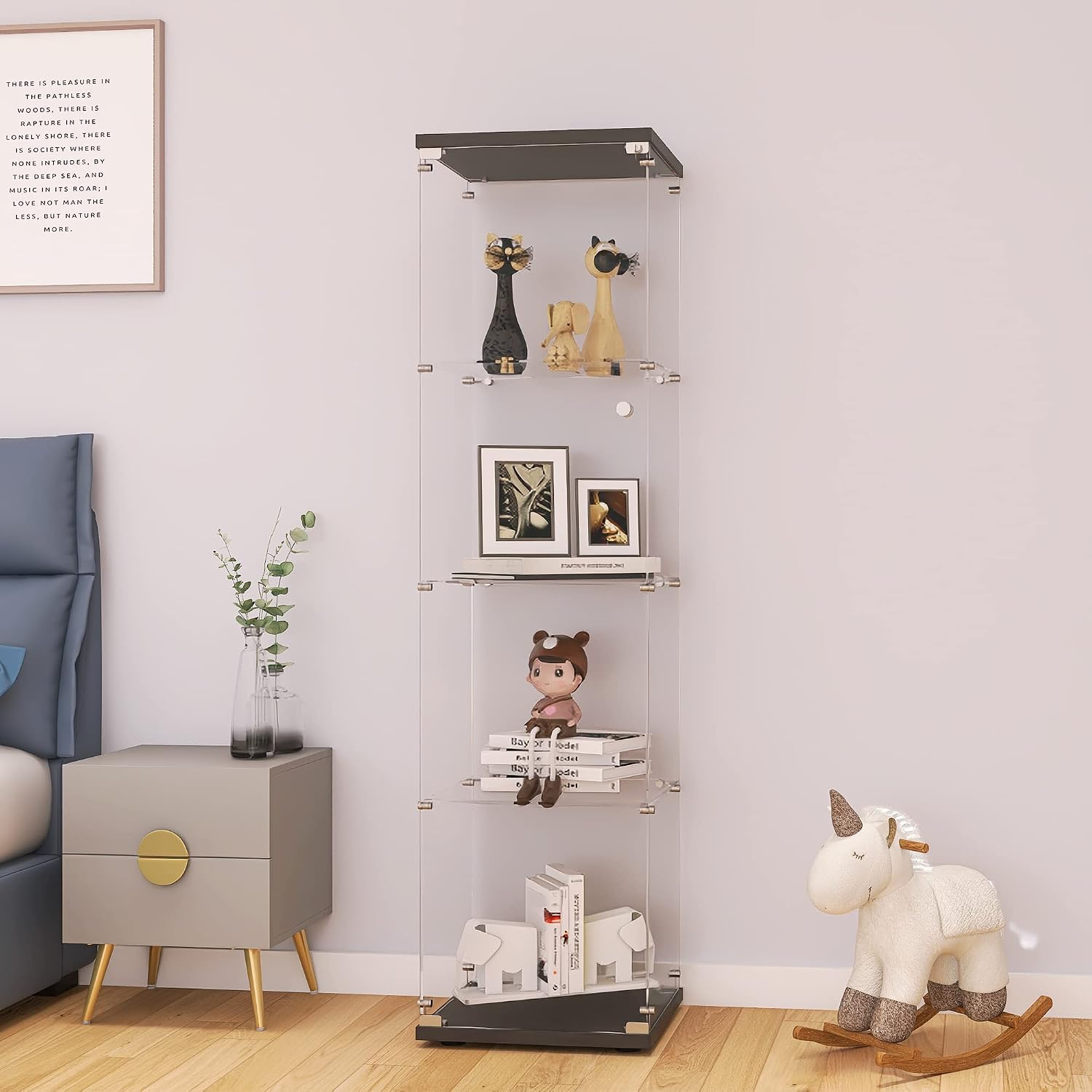 Glass Display Cabinet With Loc - Collectible & Vintage Dolls For Wedding 评论和价格