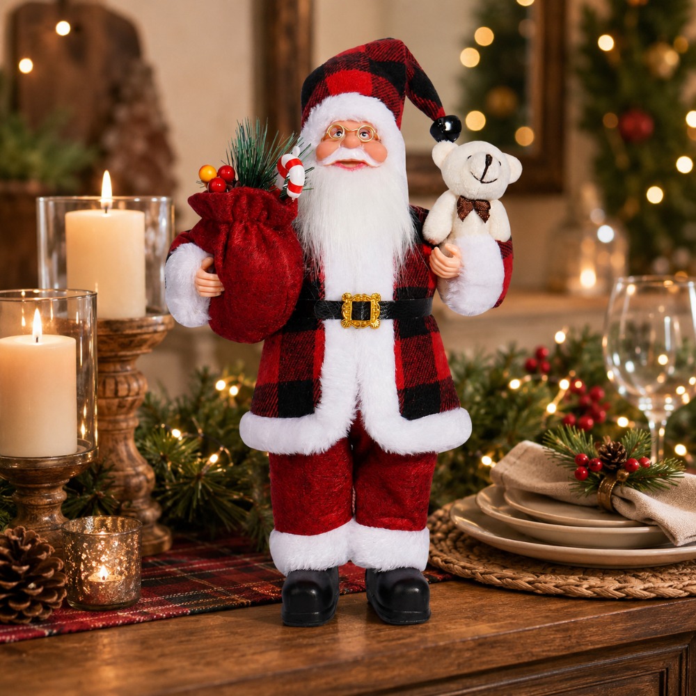 Red and black checkered Santa  - Vintage Collectible Santa 评论和价格