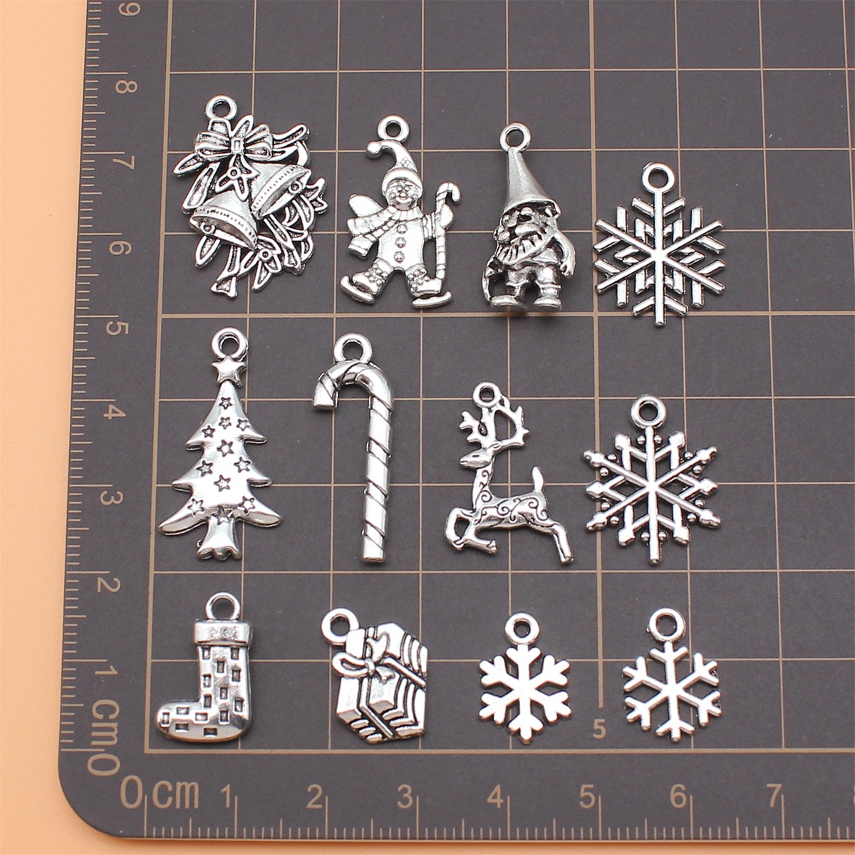 12pcs Antique Silver Color Chr - Vintage Collectible Santa 评论和价格