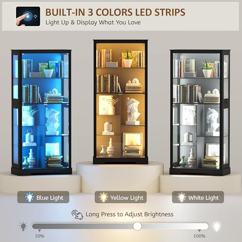 71” Glass Display Cabinet with - Collectible & Vintage Dolls For Wedding 评论和价格