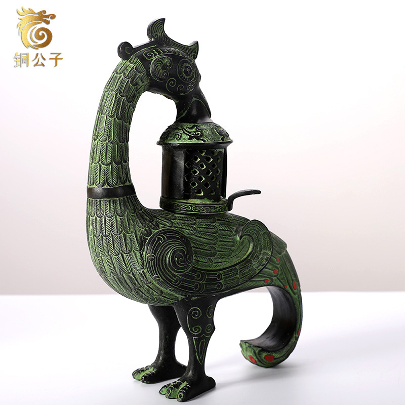Phoenix Bird Antique Bronze Cr - Collectible Vintage Lamps 评论和价格